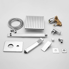 Shower Tap Wall Mount with Chrome Single Handle Four Holes