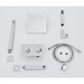 Shower Tap Contemporary LED / Thermostatic / Rain Shower / Handshower Included Brass Chrome