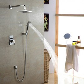 Shower Tap Set Wall Mount Contemporary Chrome