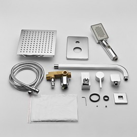 Shower Tap Set Wall Mount Contemporary Chrome