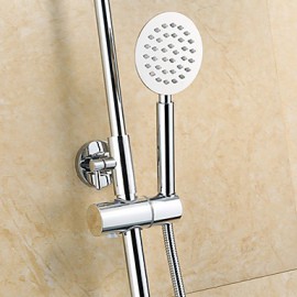 Square Thin Pressurize Shower Chrome Finished 8 Inch In Wall Shower Set with Shower Head and Hand Shower