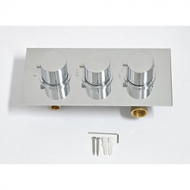 12 Inch Chrome Square Shower Three Handles Rainfall Shower Tap Thermostatic Mixer Shower Massage Jet