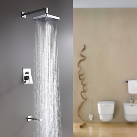 Shower Tap Wall Mount with Chrome Single Handle Three Holes