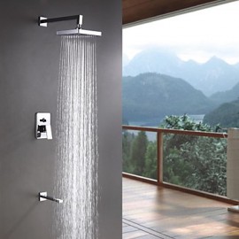 Shower Tap Wall Mount with Chrome Single Handle Three Holes