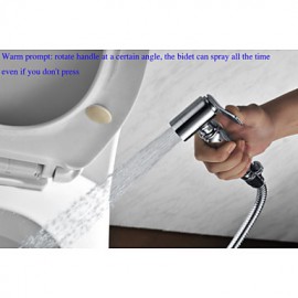 Bathroom/Toilet Handheld Shattaf Bidet Shower Spray, With Thermostatic Tap Valve And 150 cm Stainless Steel Hose
