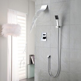 Shower Tap / Bathtub Tap Contemporary Waterfall / Rain Shower / Handshower Included Brass Chrome