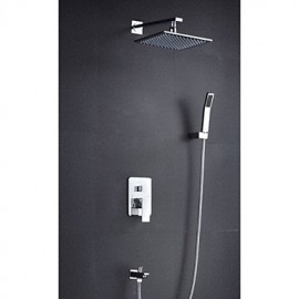 Shower Tap Contemporary LED / Thermostatic / Rain Shower / Handshower Included Brass Chrome