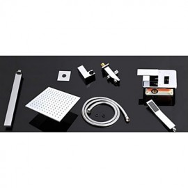 Shower Tap Contemporary LED / Thermostatic / Rain Shower / Handshower Included Brass Chrome