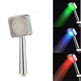 3-Color ABS Temperature Detectable LED Color Changing Hand Shower