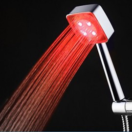 3-Color ABS Temperature Detectable LED Color Changing Hand Shower