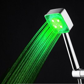 3-Color ABS Temperature Detectable LED Color Changing Hand Shower