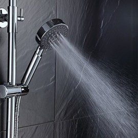 Warpeu Bathroom Rain Shower Set Chrome Brass Shower Mixer with Shower Head and 5 Functions Hand Shower