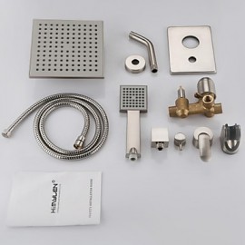 Shower Tap Contemporary Rain Shower / Handshower Included Brass Nickel Brushed