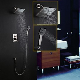 Shower Tap Contemporary Rain Shower / Handshower Included Brass Nickel Brushed
