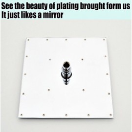 Two Handles Chrome Thermostatic Bathroom Shower Tap, 12 Inch LED Rainfall Shower Head / Brass Hand Shower Included