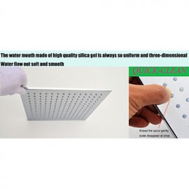 Two Handles Chrome Thermostatic Bathroom Shower Tap, 12 Inch LED Rainfall Shower Head / Brass Hand Shower Included