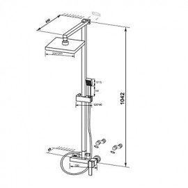 Single Handle Contemporary Color Changing LED Shower Tap with 8 inch Shower Head + Hand Shower