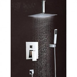 8"Modern Rain Shower Tap Set Valve Mixer Tap Hand Sprayer Wall Mount