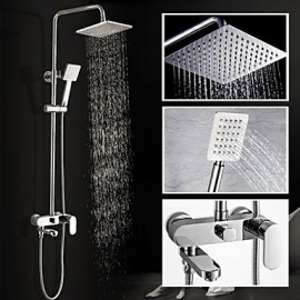 New Design Contemporary Chrome Finished 8 Inch In Wall Shower Set with Shower Head and Hand Shower