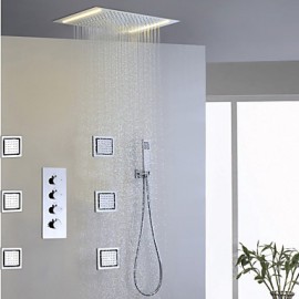 Shower Tap Contemporary LED / Rain Shower / Sidespray / Handshower Included Brass Chrome