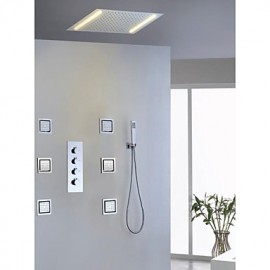 Shower Tap Contemporary LED / Rain Shower / Sidespray / Handshower Included Brass Chrome