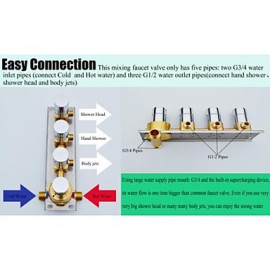 Shower Tap Contemporary LED / Rain Shower / Sidespray / Handshower Included Brass Chrome
