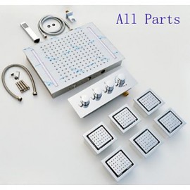 Shower Tap Contemporary LED / Rain Shower / Sidespray / Handshower Included Brass Chrome