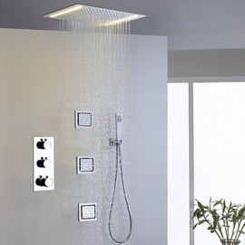 Shower Tap Contemporary LED / Thermostatic / Rain Shower / Sidespray / Handshower Included Brass Chrome