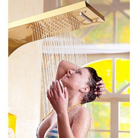 Shower Tap Art Deco/Retro Waterfall / Thermostatic / Rain Shower Stainless Steel Chrome