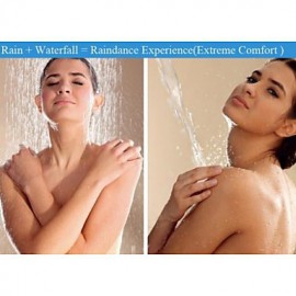 Thermostatic Bathroom Shower Tap, Stainless Steel 304 Brushed Rain And Waterfall Shower Head With Massage Spray Jets