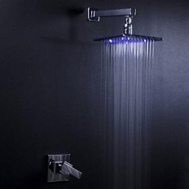 Shower Tap / Bathtub Tap Contemporary LED / Waterfall / Rain Shower Brass Chrome