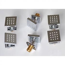 Triple Handle Thermostatic Shower Valve Brass 8" LED Rain Shower Head Spa Body Massage Spray Jets