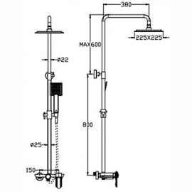 Shower Tap Contemporary Rain Shower/Handshower Included Brass Chrome
