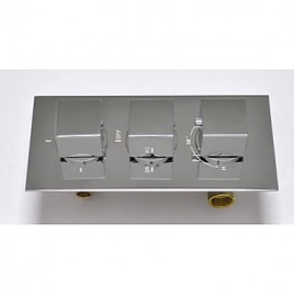 Brass Thermostatic Shower Valve Stainless Steel 8"Rain Bathroom Shower Tap Spa Body Massage Spray Jets