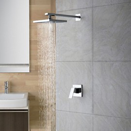 Chrome Wall Mount Rain Single Handle Shower Tap