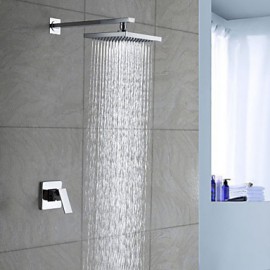 Chrome Wall Mount Rain Single Handle Shower Tap