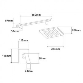 Chrome Wall Mount Rain Single Handle Shower Tap