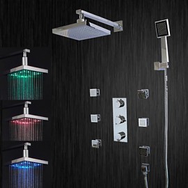 LED Wall Mount Chrome Shower Tap with BodySprays (Chrome Finish)