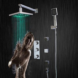 LED Wall Mount Chrome Shower Tap with BodySprays (Chrome Finish)