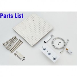 Shower Tap Contemporary LED / Thermostatic / Rain Shower / Handshower Included Brass Chrome