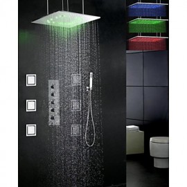 Shower Tap Contemporary LED / Rain Shower / Sidespray / Handshower Included Brass Chrome