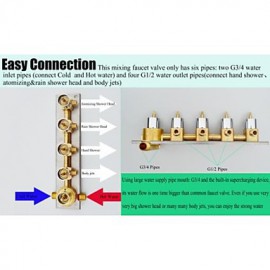 Shower Tap Contemporary LED / Rain Shower / Sidespray / Handshower Included Brass Chrome