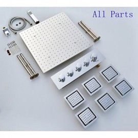 Shower Tap Contemporary LED / Rain Shower / Sidespray / Handshower Included Brass Chrome