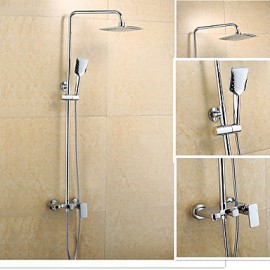 New Design Contemporary Chrome Finished 8 Inch In Wall Shower Set with Shower Head and Hand Shower