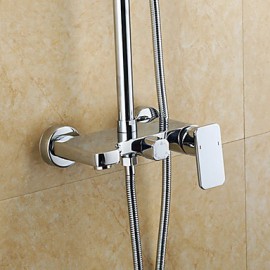 New Design Contemporary Chrome Finished 8 Inch In Wall Shower Set with Shower Head and Hand Shower