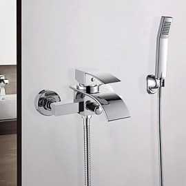 Modern Waterfall Widerspread Tap With Hand Shower In-Wall Bath Taps