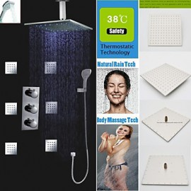 Shower Tap Contemporary LED / Thermostatic / Rain Shower / Sidespray / Handshower Included Brass Chrome