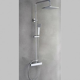 Luxury Brass Thermostatic Shower Tap Chrome Finished Rain Square Shower Tap Bathroom Shower Mixer Tap