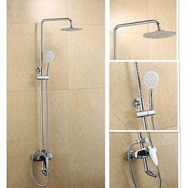 Shower Tap Contemporary Brass Chrome Shower Set with Shower Head and Hand Shower