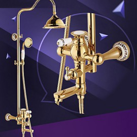 Shower Tap Traditional Rain Shower / Handshower Included Brass Ti-PVD